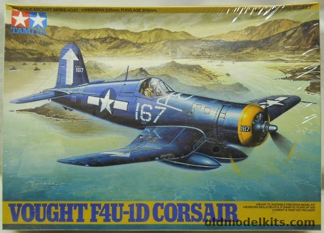 Tamiya 1/48 Vought F4U-1D Corsair - US Marine Corp VMF913 Cherry Point 1945 / VF-84 Wing 167 USS Bunker Hill Feb 1945 / VMF-112 Wing 1 USS Bennington Jan 1945  (F4U1D), 61061-2000 plastic model kit